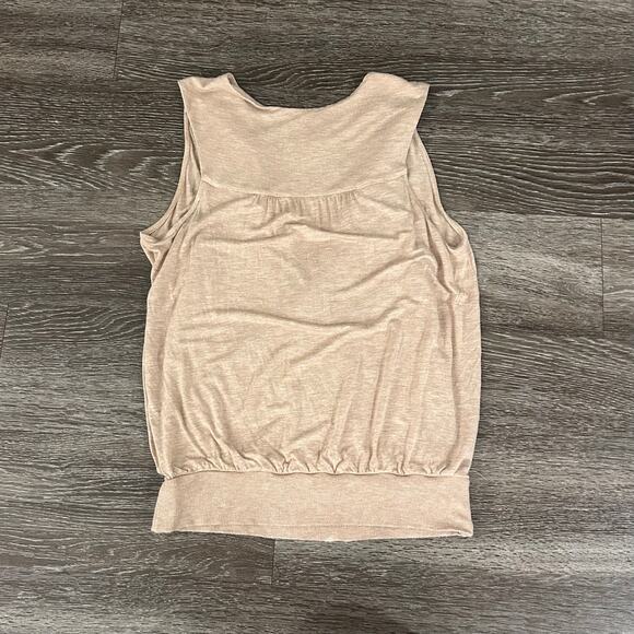 Anthropologie Olga Kapustina Draped Surplice Sleeveless Top Tan Sz M Chic Blouse - Picture 14 of 14